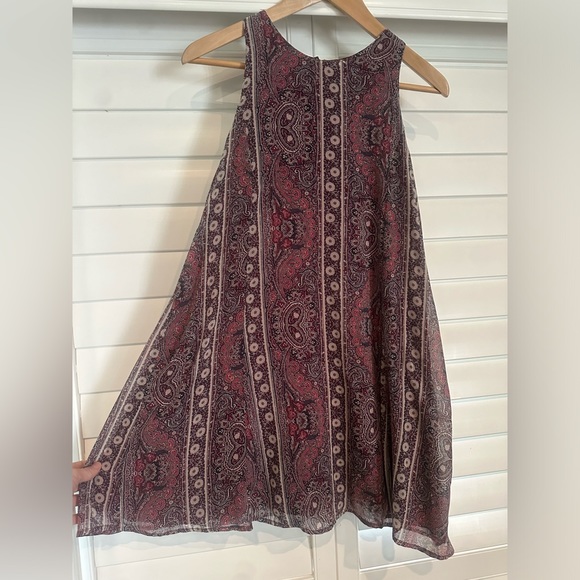Abercrombie & Fitch Sleeveless Shift Dress Size Small Red and Navy Blue Paisley - Picture 7 of 11